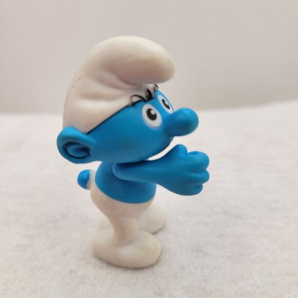 THE SMURFS Lot of Vintage Plush PVC Figures 7 pcs - Wallace Berrie Peyo Schleich - Picture 10 of 16